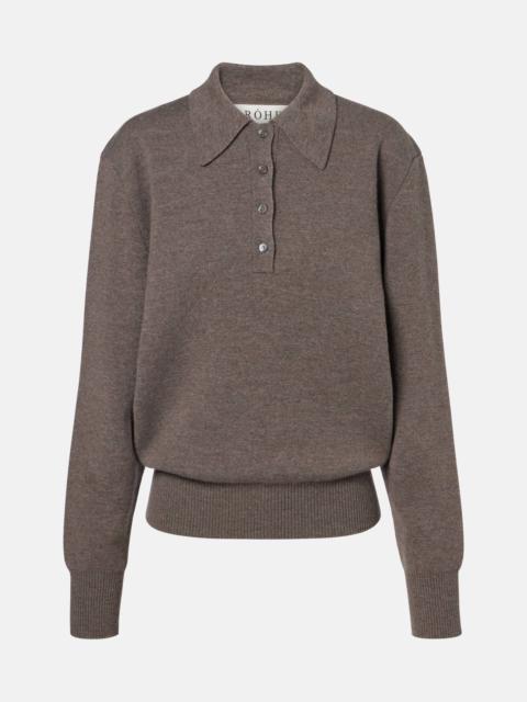 Wool and cashmere polo sweater