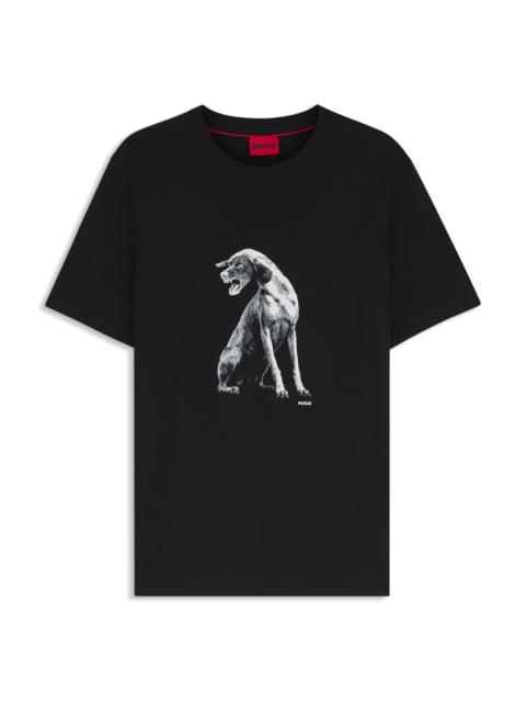 COTTON-JERSEY T-SHIRT WITH DOG ARTWORK