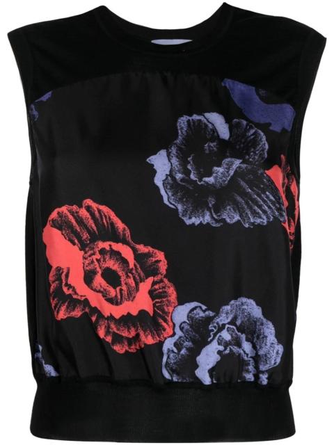 floral-print sleeveless top