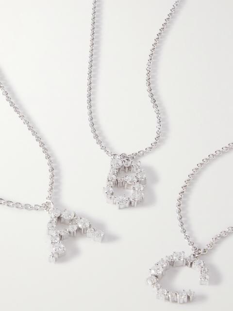 + Net Sustain Rhodium-plated Recycled Silver Crystal Necklace