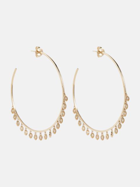 14kt gold hoop earrings with diamonds