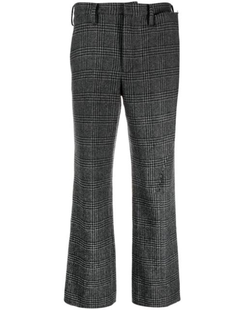 houndstooth straight-leg trousers
