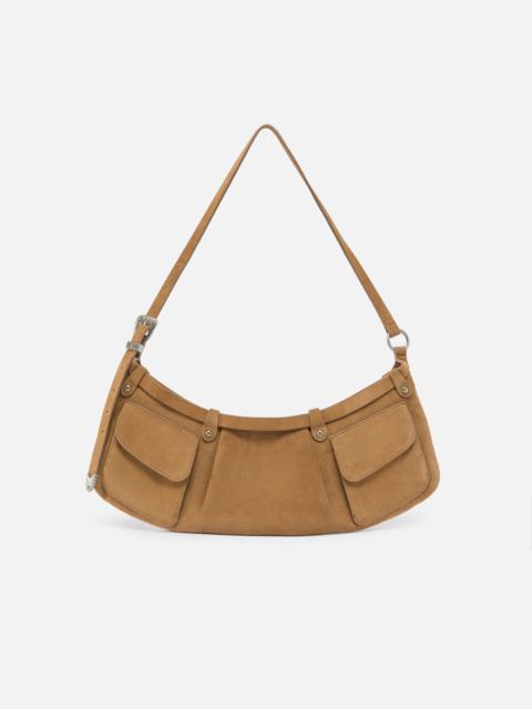 POCKET BODY BAG LARGE SHOULDER BAG IN SUEDE WITH POCKETS