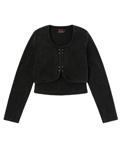 Seagull Embroidery Fashion Fit Knitted Vest Jacket