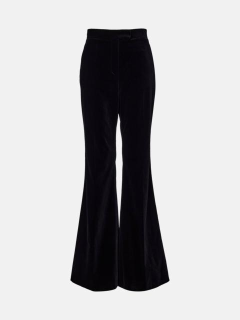 Cotton velvet wide-leg pants