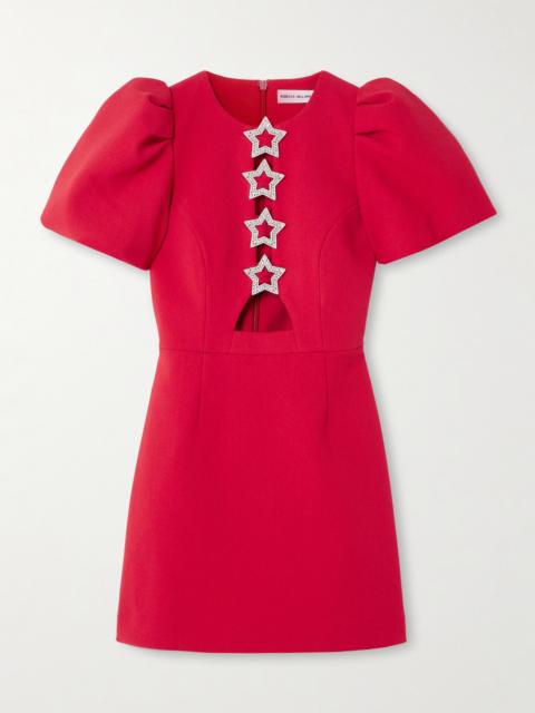 Akari Cutout Crystal-embellished Cady Mini Dress