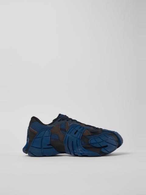 Blue and Gray-Black Textile Sneakers