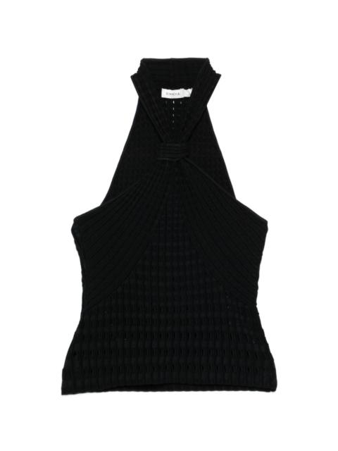 halterneck textured top