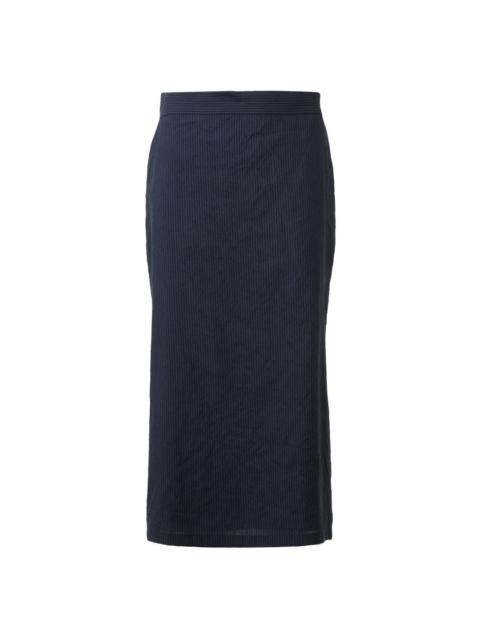 Navy Cutout Back H-Line Skirt