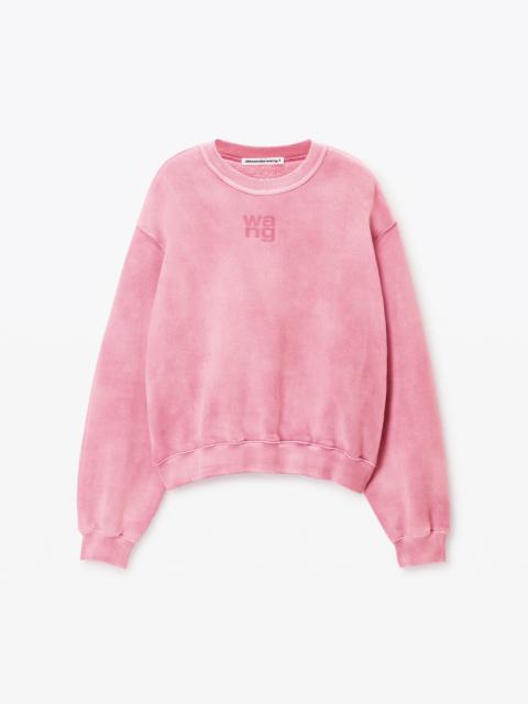 Pink Logo Puff Print Sweatshirt