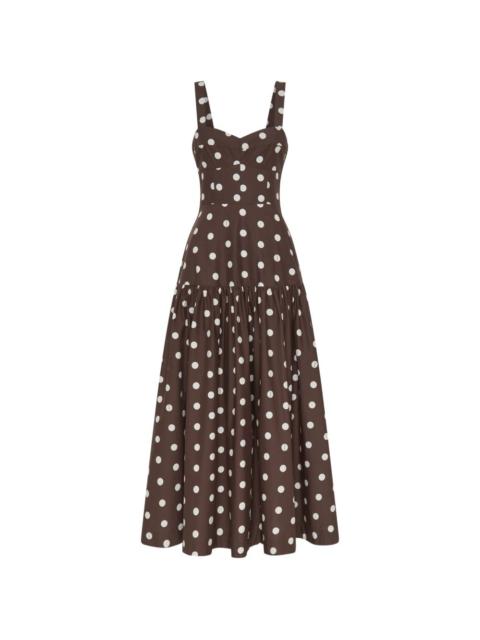 Valeria polka dot midi dress