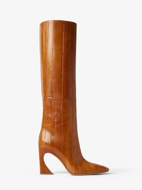 Fendi Arco Beige hagfish leather boots