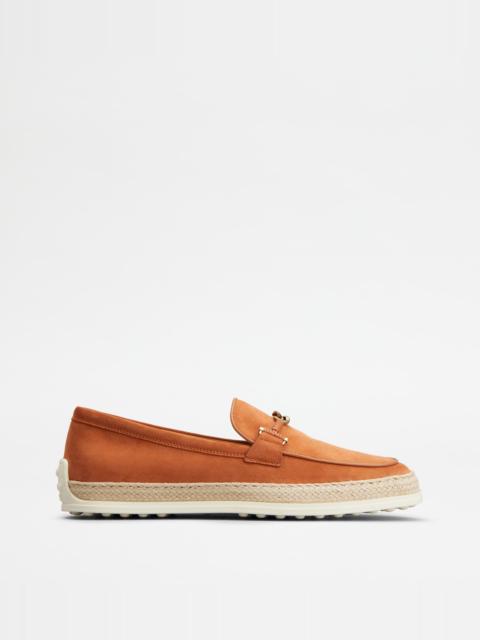 LOAFERS IN SUEDE - ORANGE