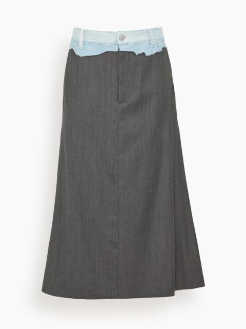 Long Skirt in Dune/Light Blue