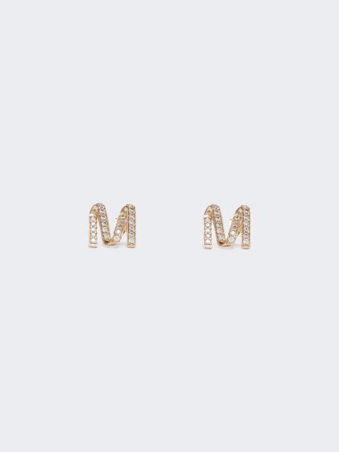 MGROSGRAINEAR Monogram earrings with rhinestones