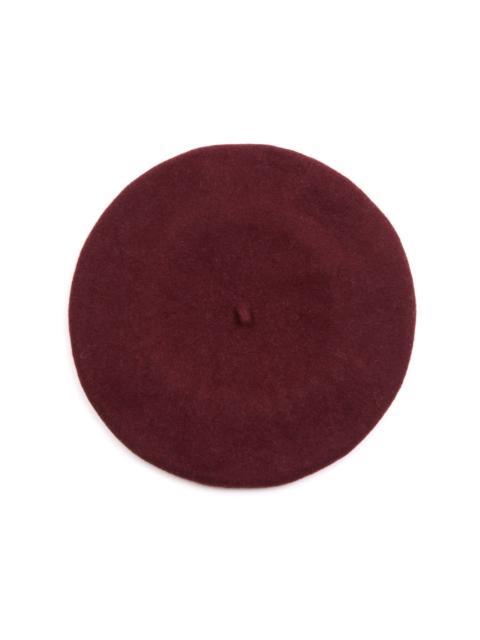 four stitch-logo virgin wool beret