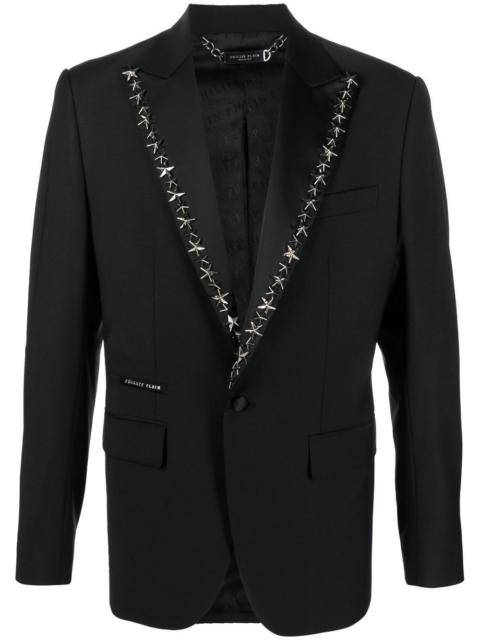 star stud-embellished single-breasted blazer