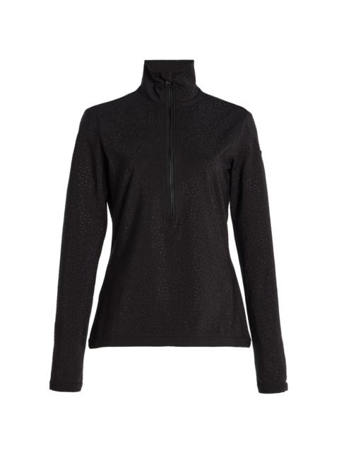 Giana Stretch-Nylon Quarter-Zip Ski Top black