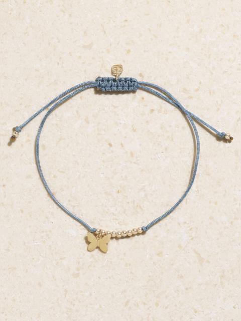 Butterfly 14-karat Gold Cord Bracelet