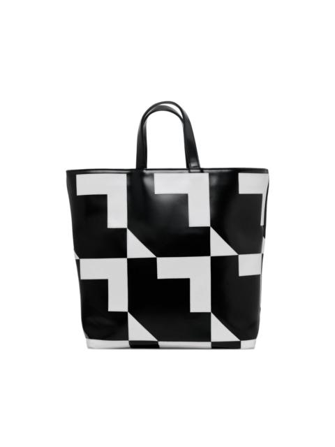 geometric monochrome tote