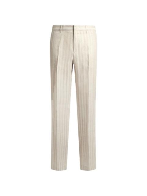 striped regular-fit trousers