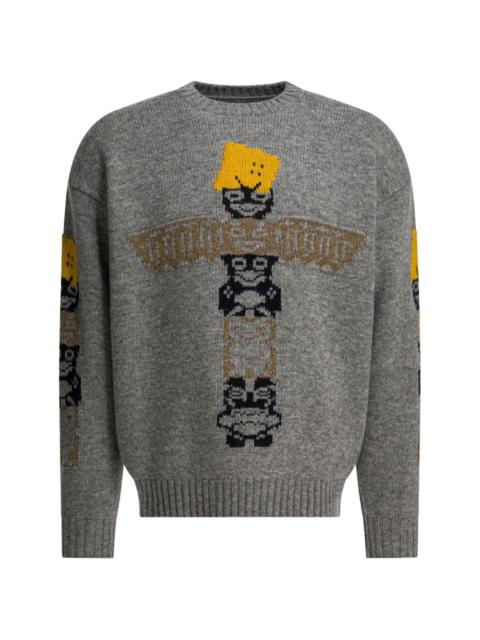 graphic crew neck sweater