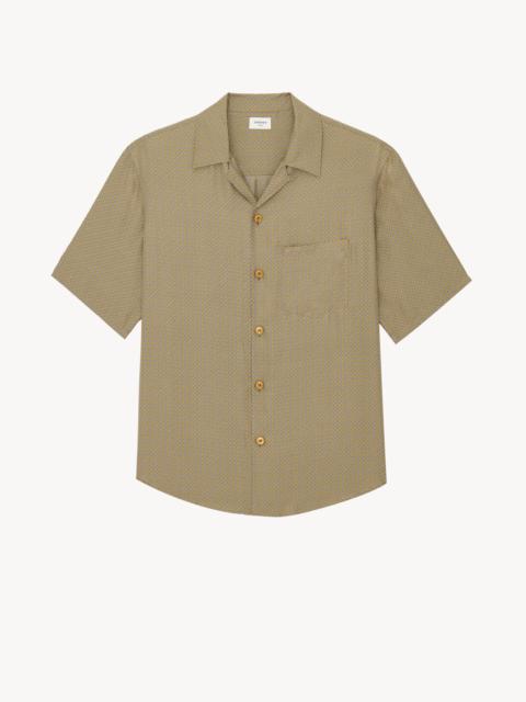 SHIRT IN GEOMETRIC SILK SATIN