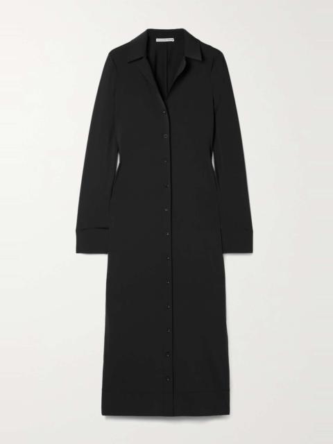 Stretch-jersey midi shirt dress