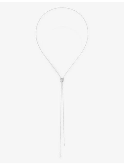 Quatre Double White 18ct white-gold and 0.18ct diamond necklace