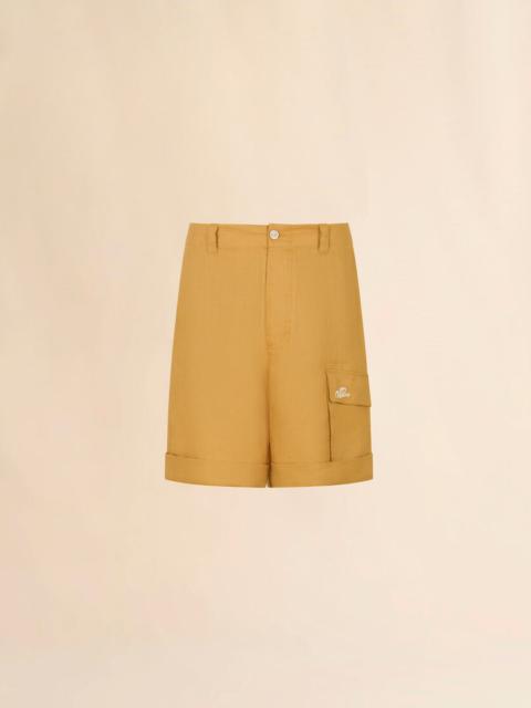 YELLOW RAMIE CARGO SHORTS WITH MARNI WAVE LOGO