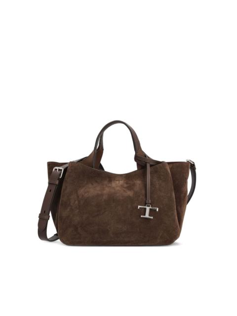 medium suede logo tote bag