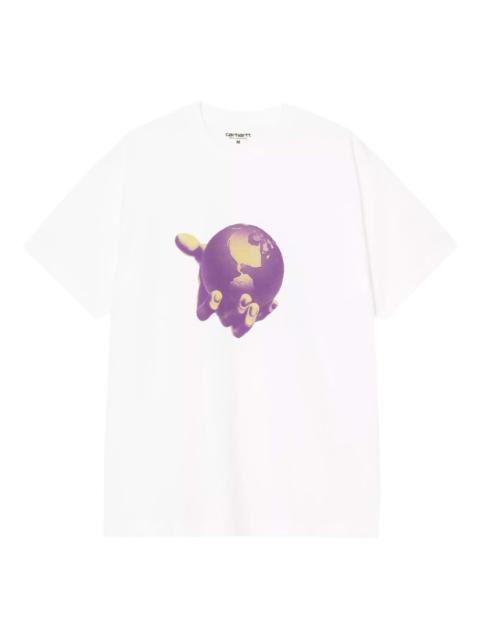 globe-print t-shirt