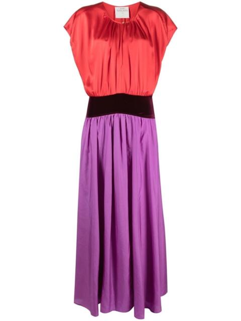 colour-block silk maxi dress