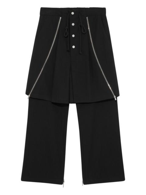 zip-detail trousers