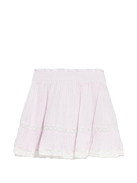 Gloriana pleated lace-detail mini skirt