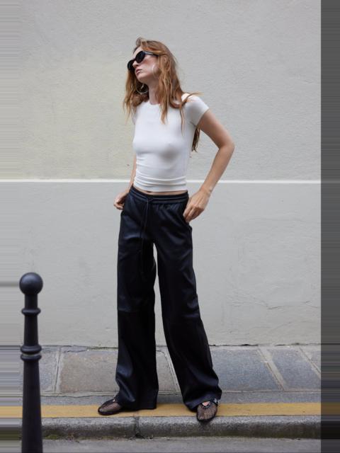 BLACK LEATHER BAGGY PANTS