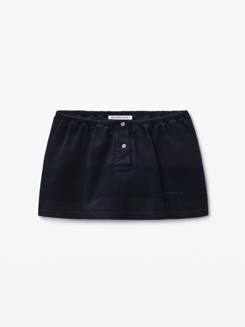 black striped deconstructed miniskirt