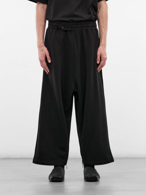 Black Cotton Apron Sweatpants