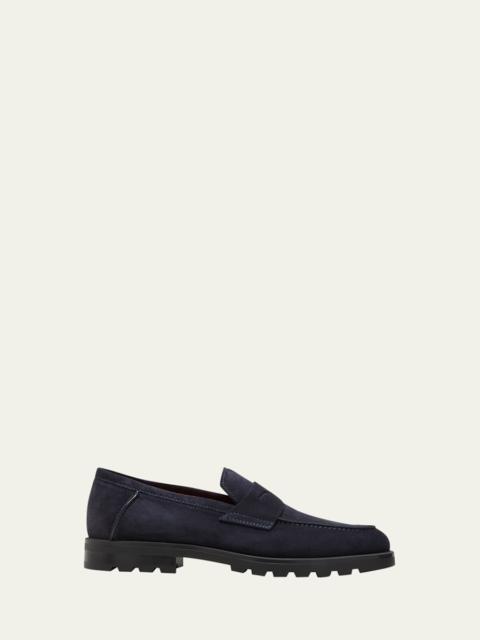 Men's Rock Suede Lug Sole Penny Loafers