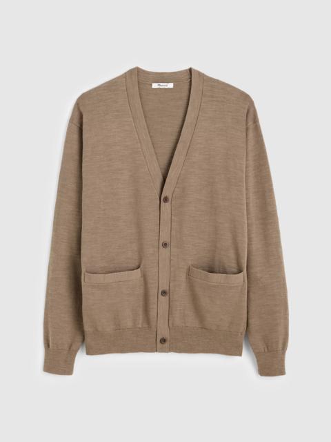 V-Neck Cardigan in Slub-Knit Cotton