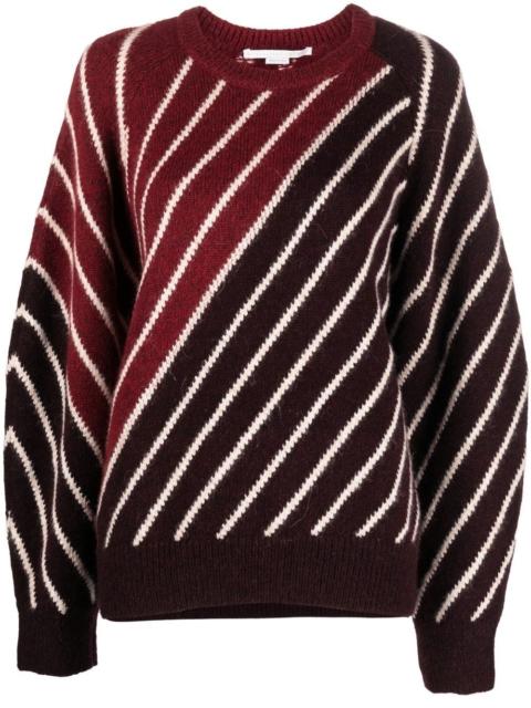 diagonal-stripe jumper