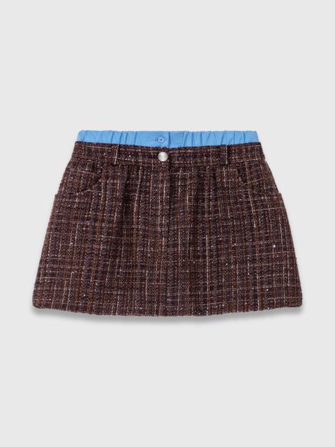Tweed shorts with elasticated waistband