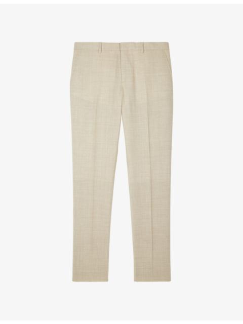 Tapered-leg slim-fit wool trousers