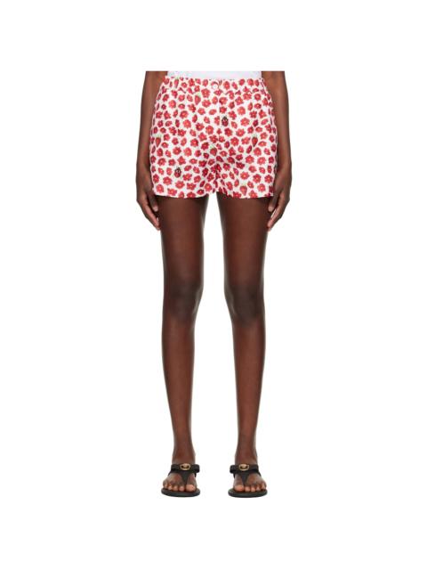 White & Red Strawberry Garden Shorts