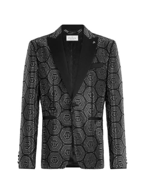 monogram embellished blazer