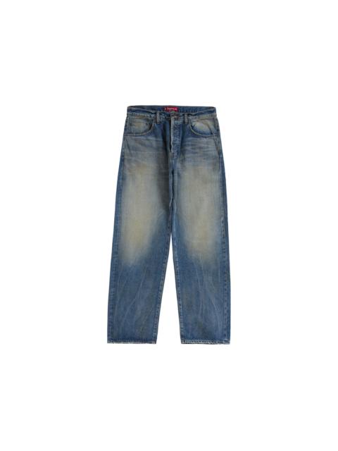 Supreme Distressed Loose Fit Selvedge Jean (SS24) Washed Indigo