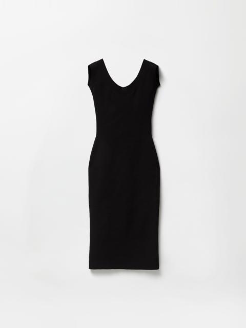 Cotton Ribbed Knit Midi Dress