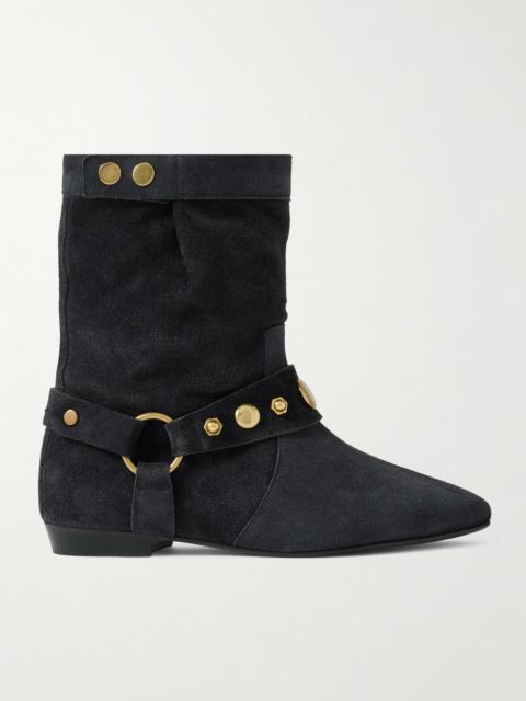 Stania Studded Suede Ankle Boots