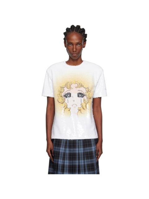 White Crying Girl Sequin T-shirt