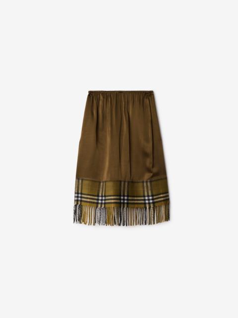 Satin and Check Scarf Skirt